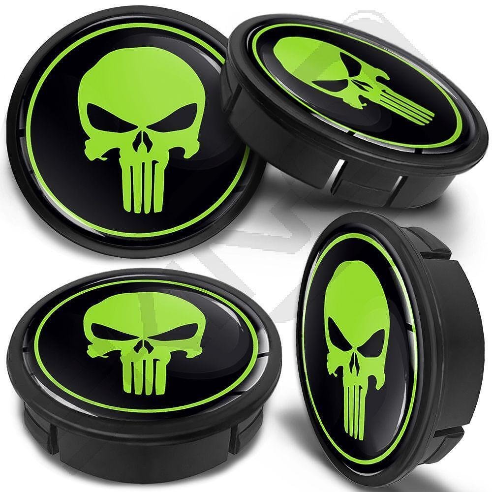 Green Skull 60mm Wheel Caps – Tuning for Alloy Wheels