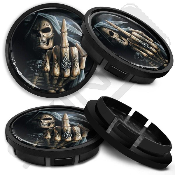 Middle Finger Car Rim VW 66mm Skull Middle Finger Custom Hub Caps – CR 25