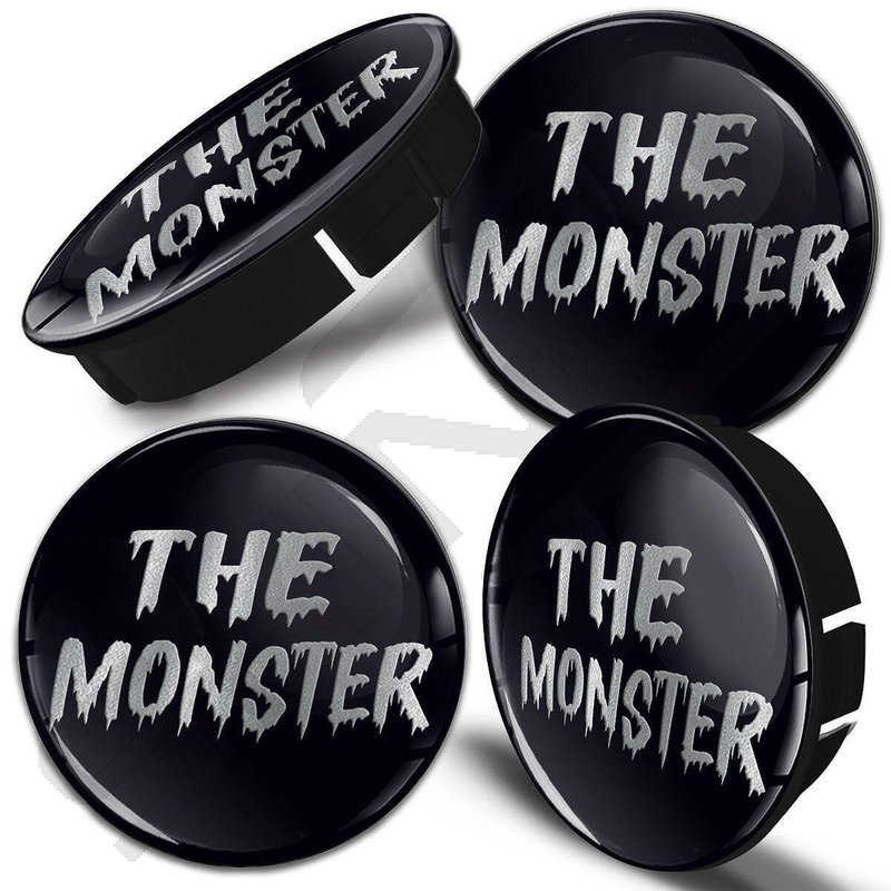 Custom Monster Silver Edition Center Caps for Alloy Wheels 60 mm