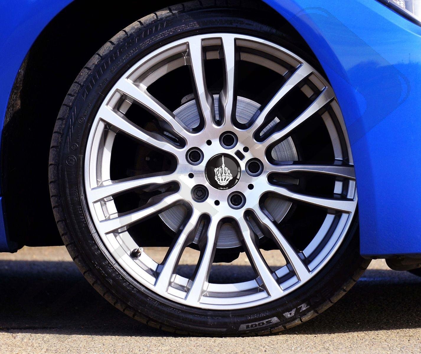 Custom Middle Finger Bones Center Caps for Alloy Wheels 60 mm
