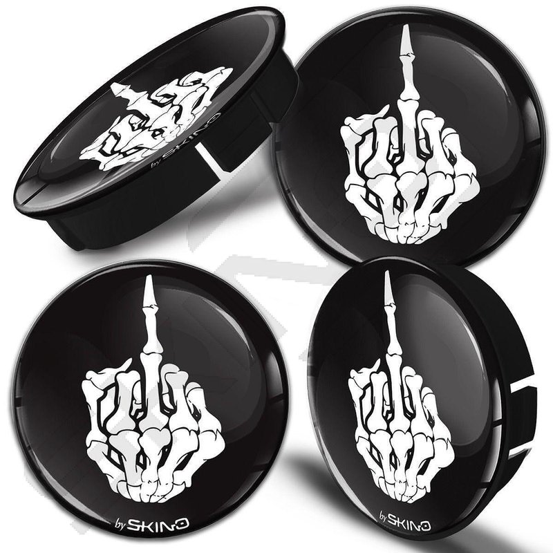 Custom Middle Finger Bones Center Caps for Alloy Wheels 60 mm