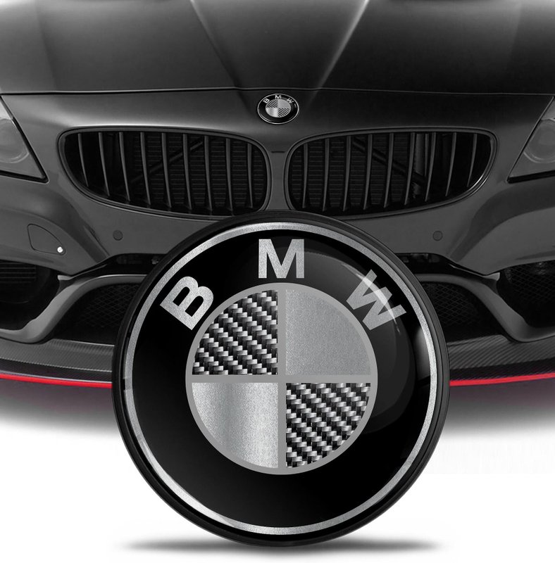 Silver Carbon 82mm Emblem for BMW Tuning Accessories