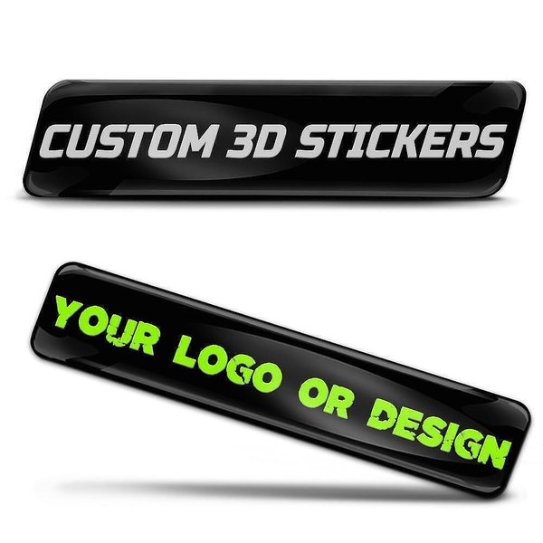 Custom 3D Domed Name Stickers – Text Decals