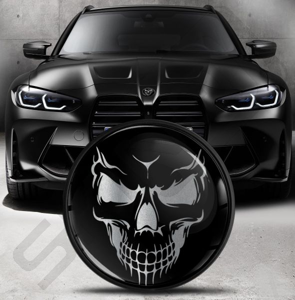 BMW Emblem [ 51148132375 Skull Silver 82mm ] EO 15 ☆ Skino