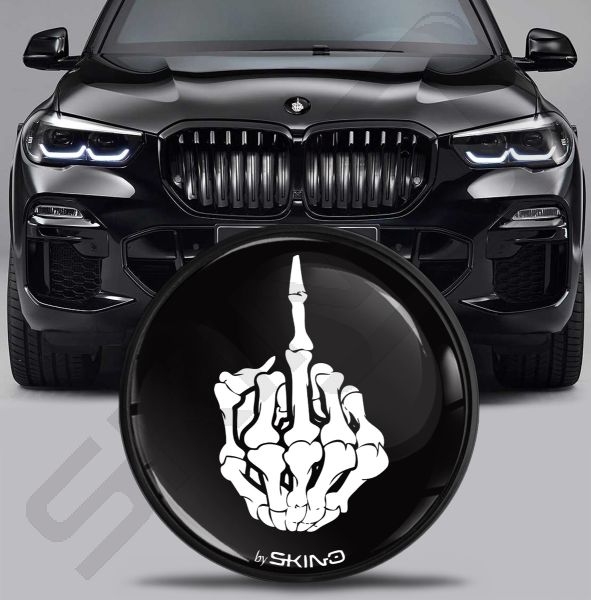 BMW Emblem Middle Finger Skull [ 51767288752 82mm ] EX 15 ☆ Skino