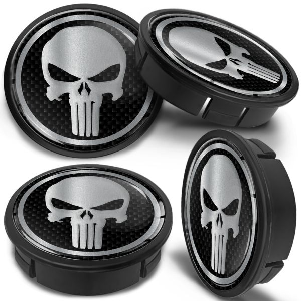 4 x Silicone Domed Stickers For Wheel Centre Hub Caps Punisher Badge Emblem A 1 
