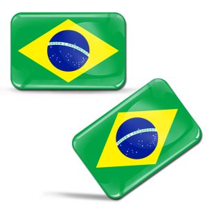 Sticker Brazil Emblem 3D Resin Domed Gel Brazil Flag Vinyl Decal Car Laptop